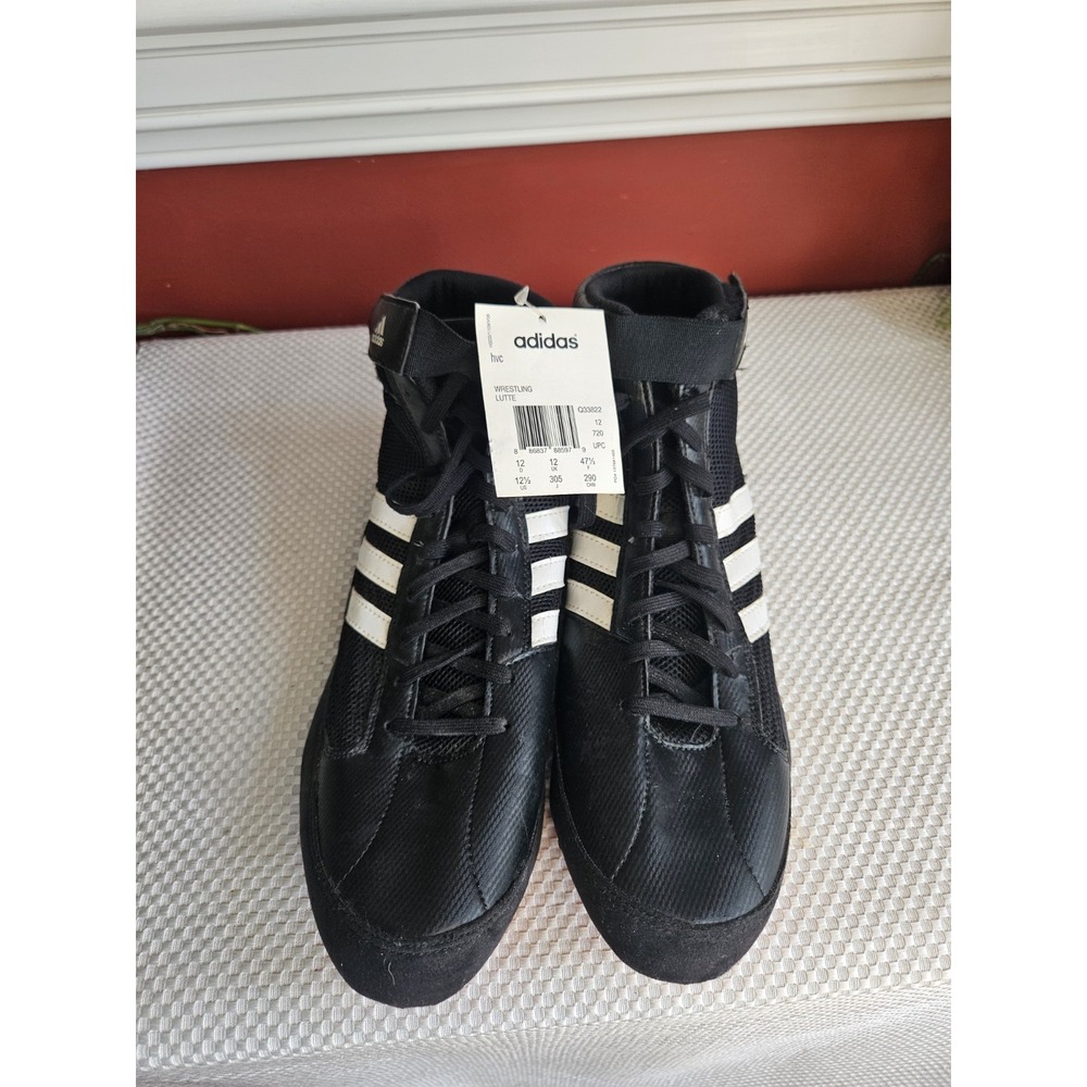 Adidas HVC Wrestling Shoes Black/White Men's Size 12.5 NWT